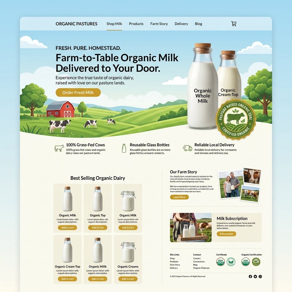 Go Dairy website mockup