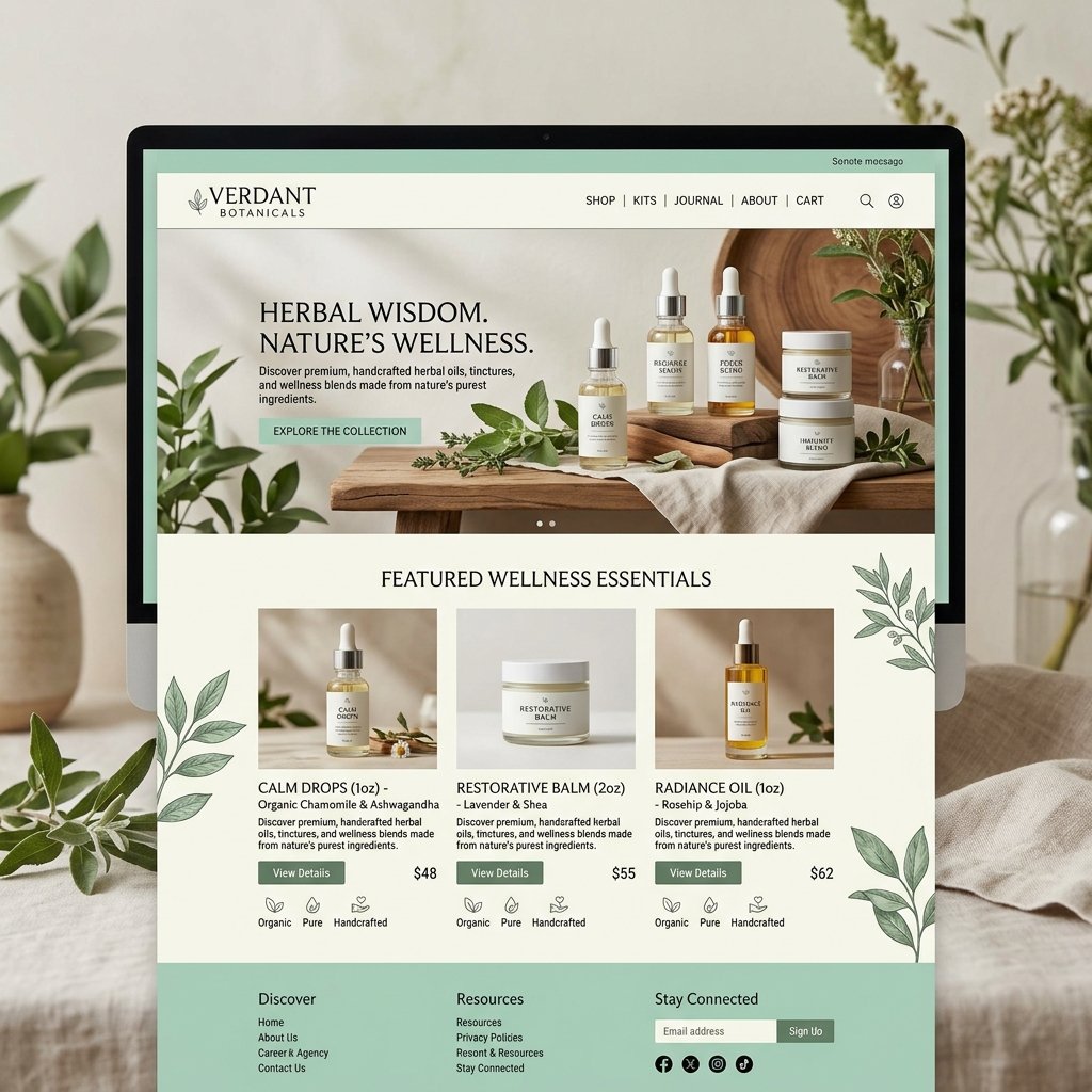 Heaven7 Herbal website mockup