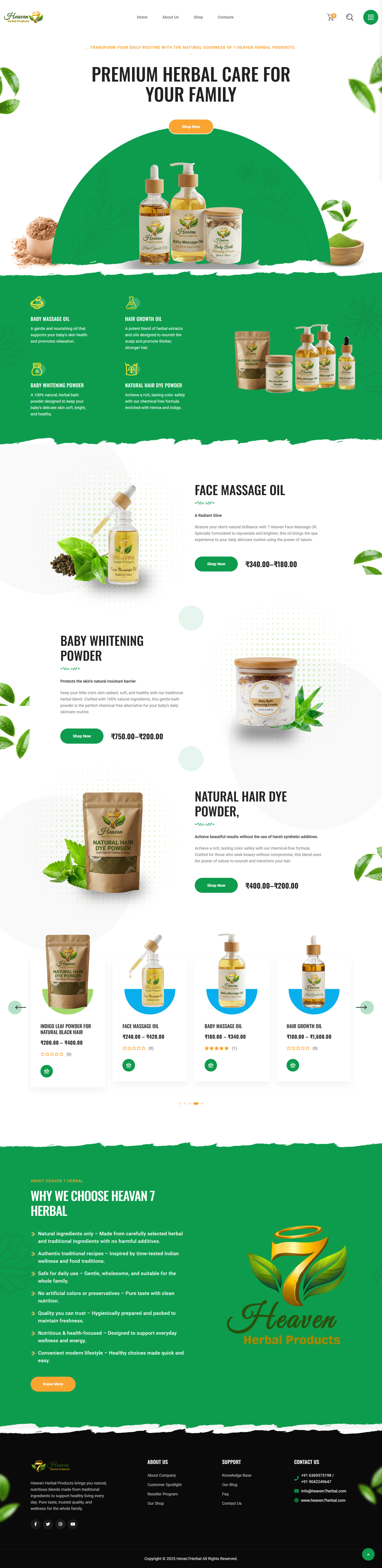 heaven7herbal.com website screenshot