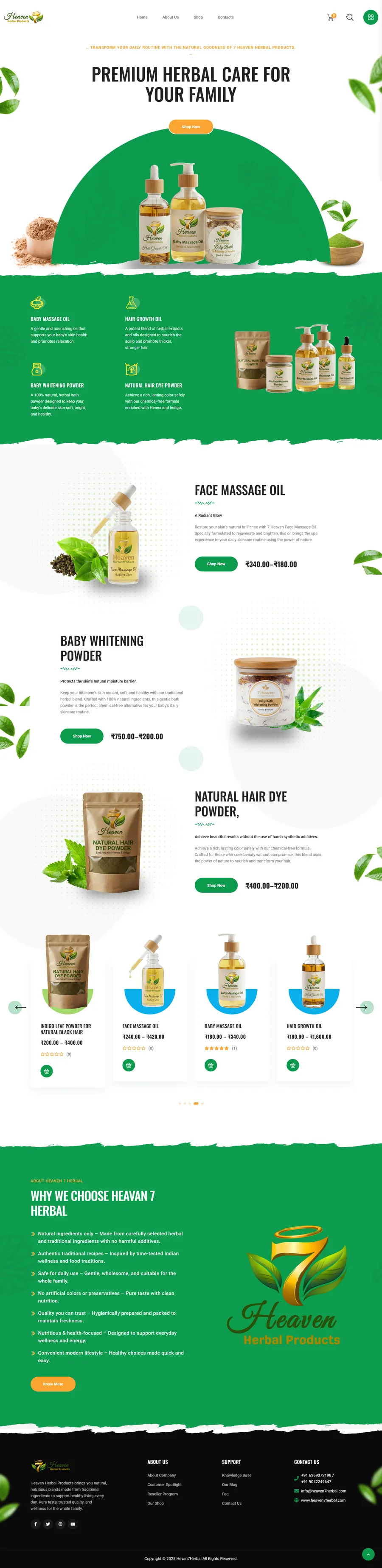 heaven7herbal.com website screenshot