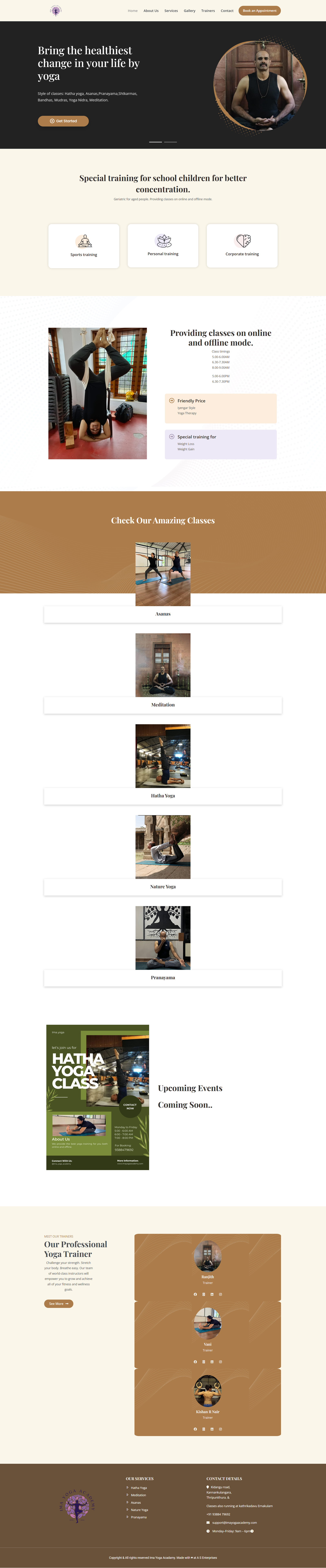 imayogaacademy.com website screenshot