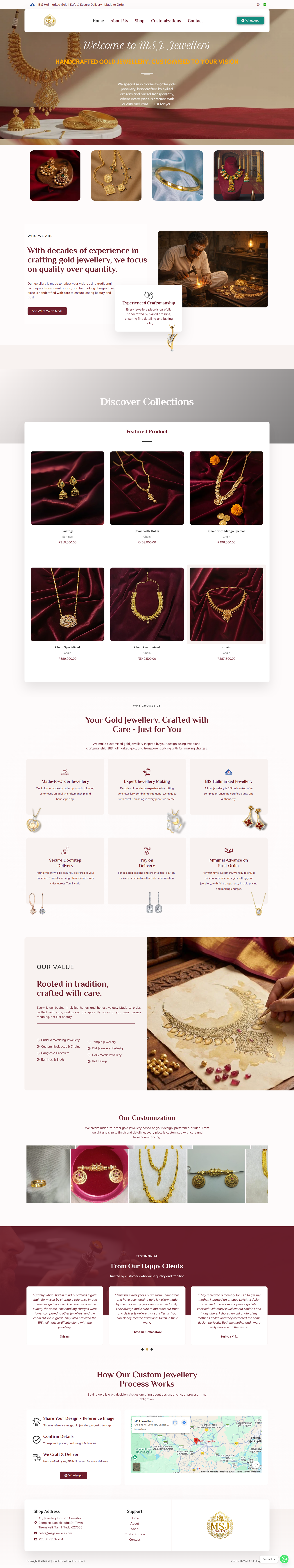 msjjewellers.com website screenshot