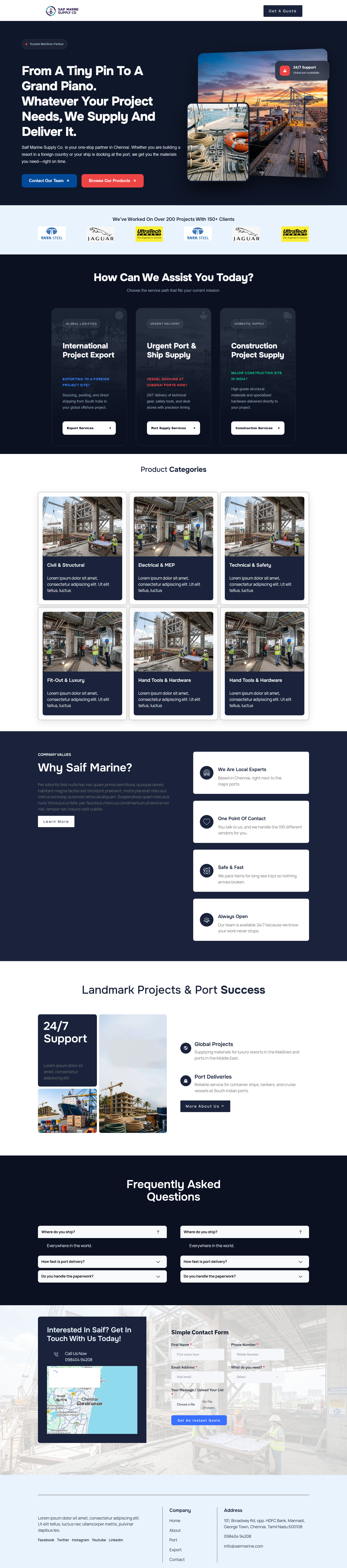 saifmarine.in website screenshot