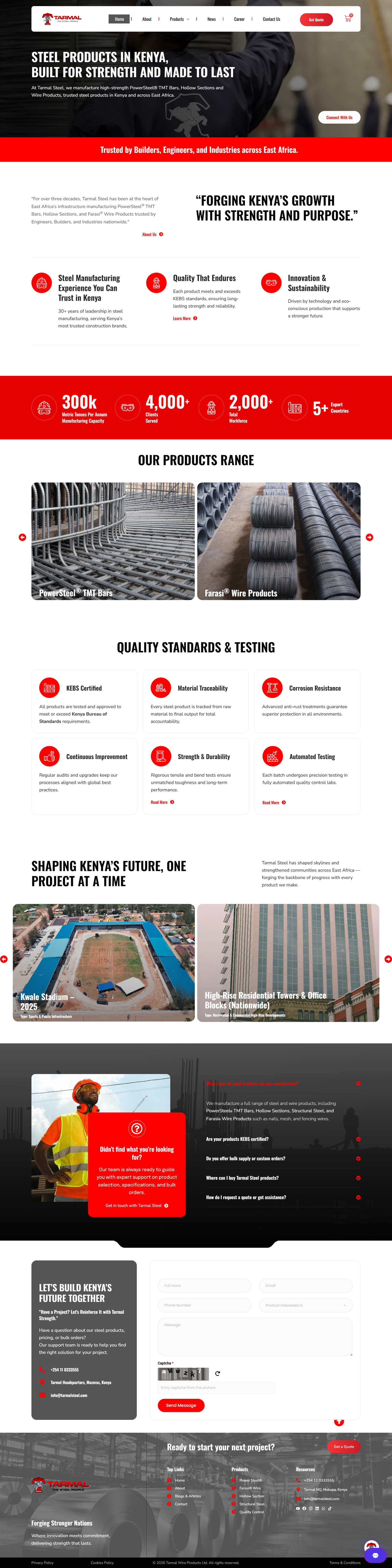 tarmalsteel.com website screenshot