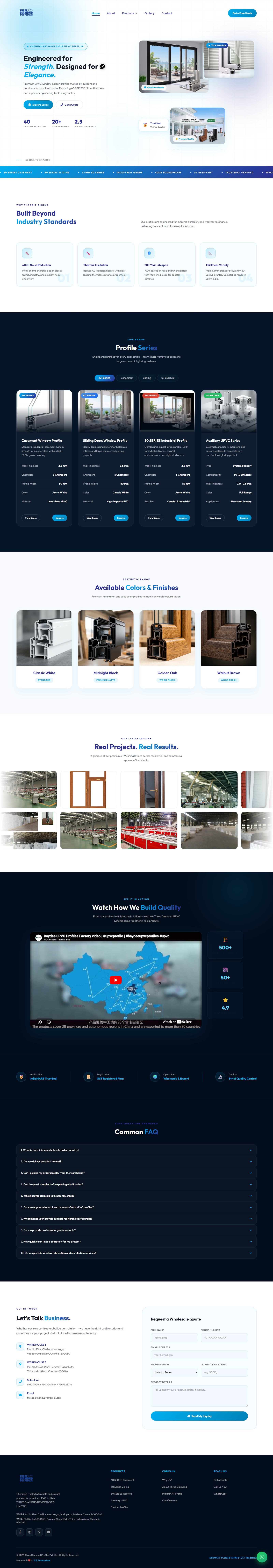 threediamondupvc.in website screenshot