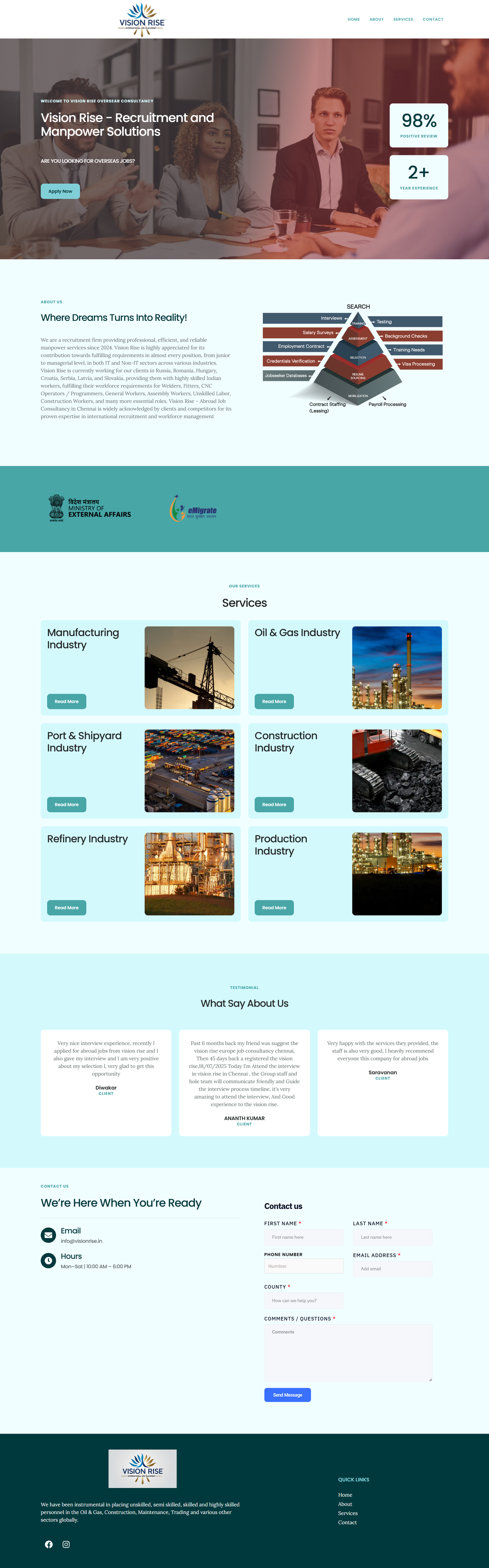 visionrise.in website screenshot