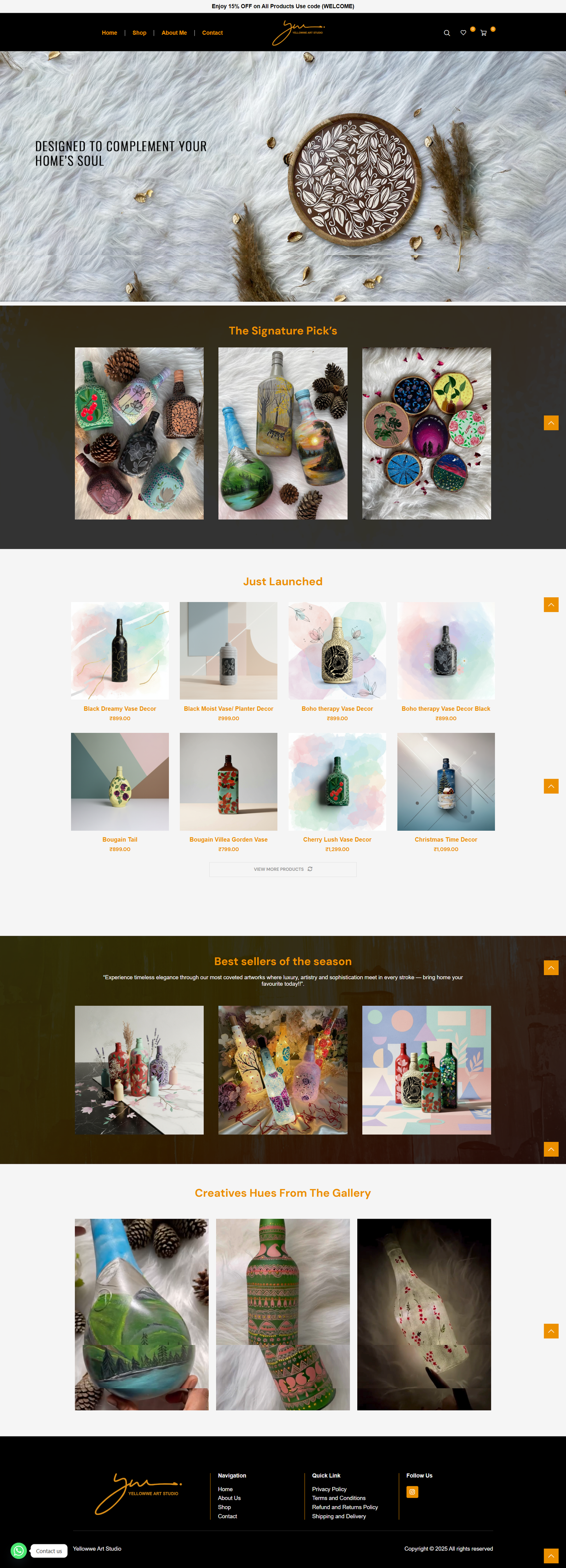 yellowweartstudio.com website screenshot
