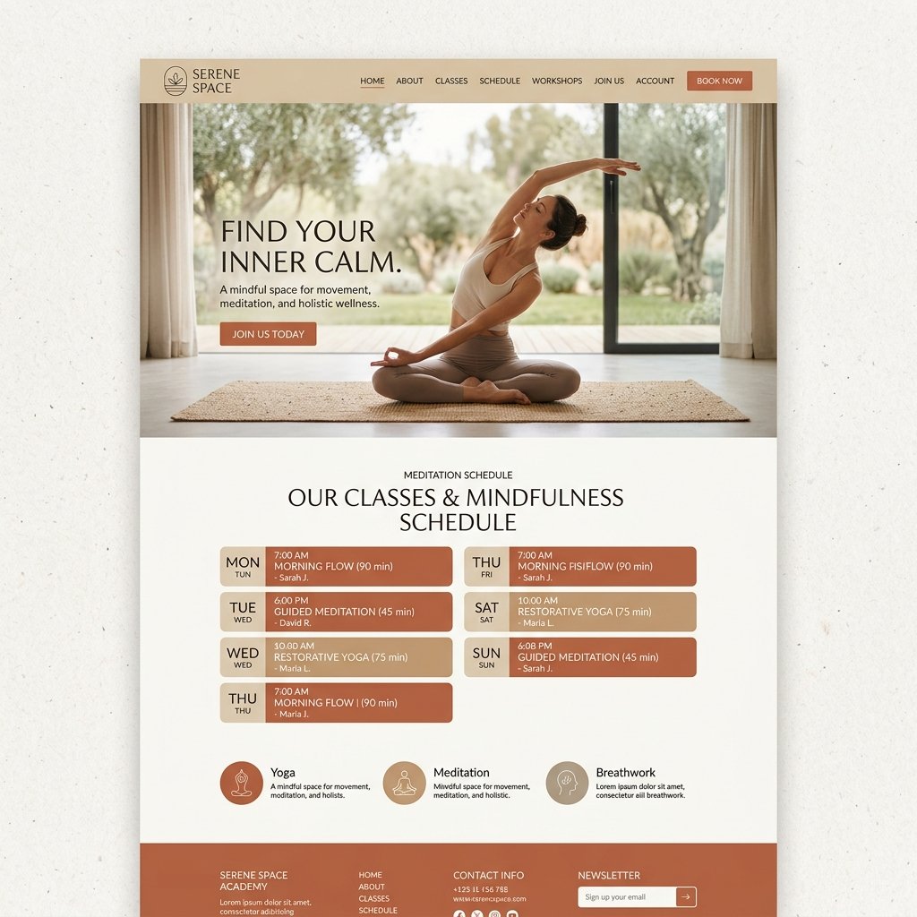 Imaya Yoga Academy website mockup