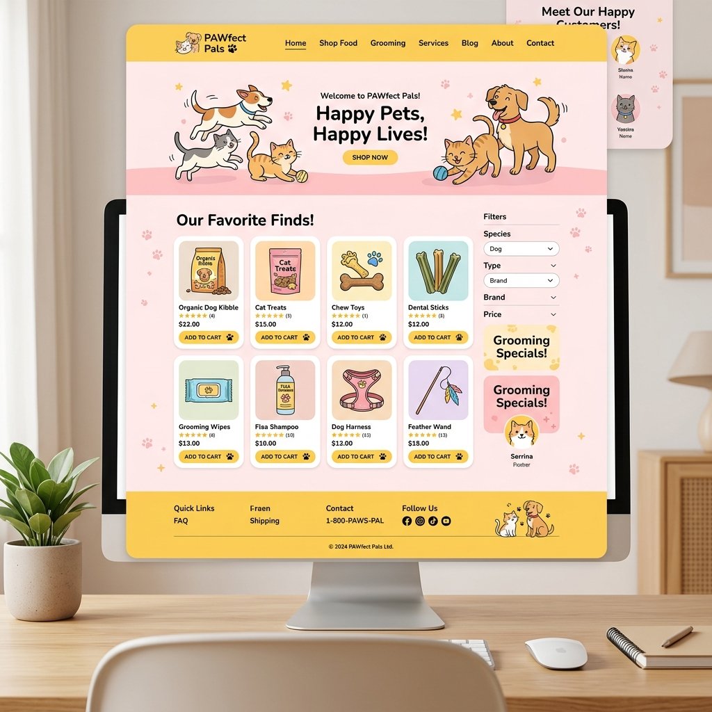 Madhan Pets website mockup