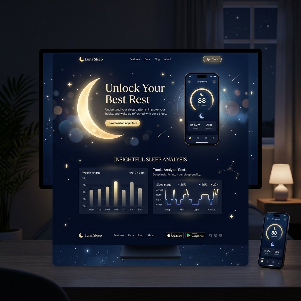 Moonlight Tracker website mockup