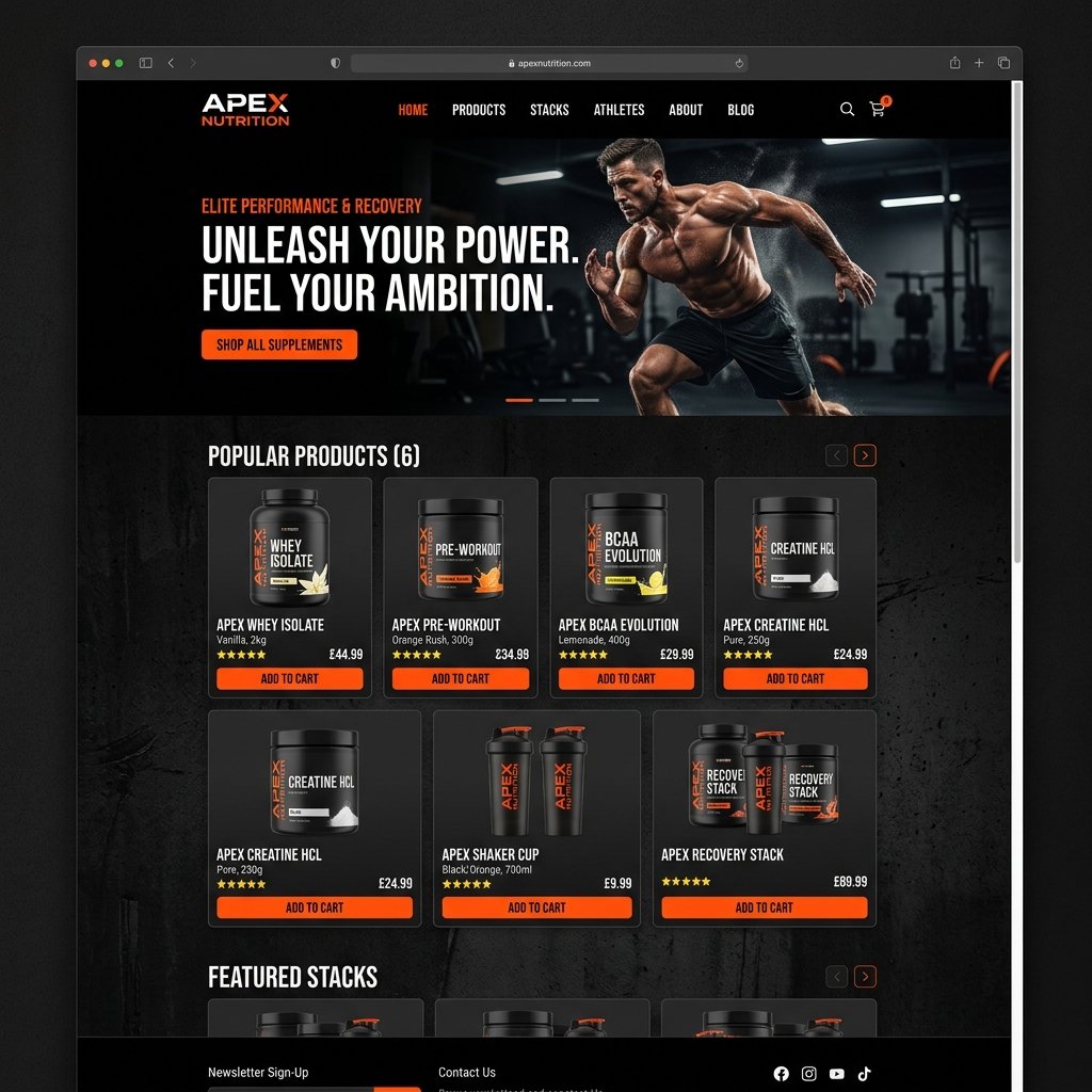 Popeyes Nutrition website mockup
