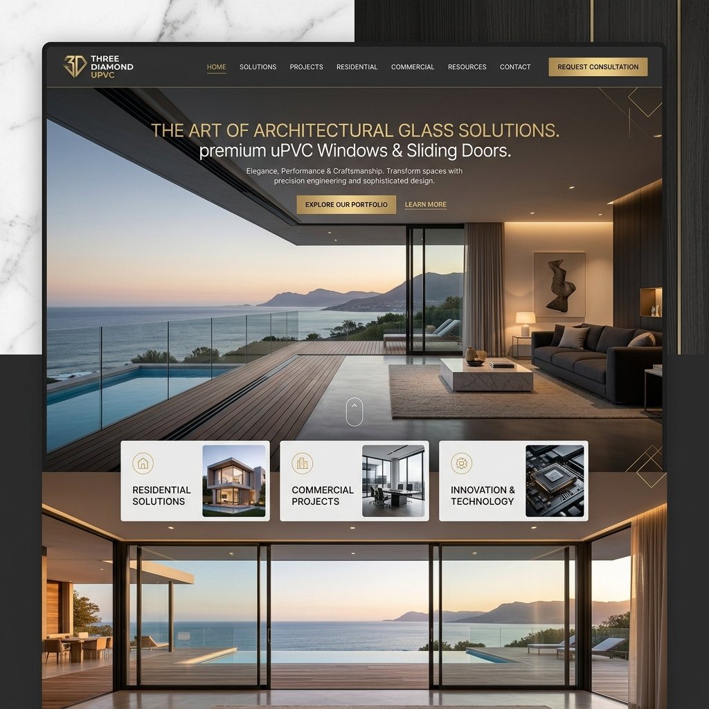 Three Diamond uPVC website mockup