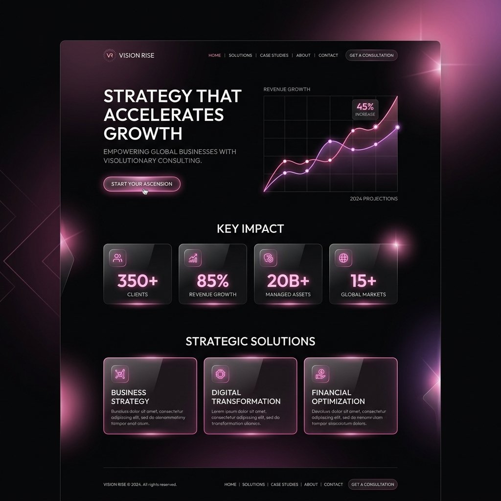 Vision Rise business consulting website mockup