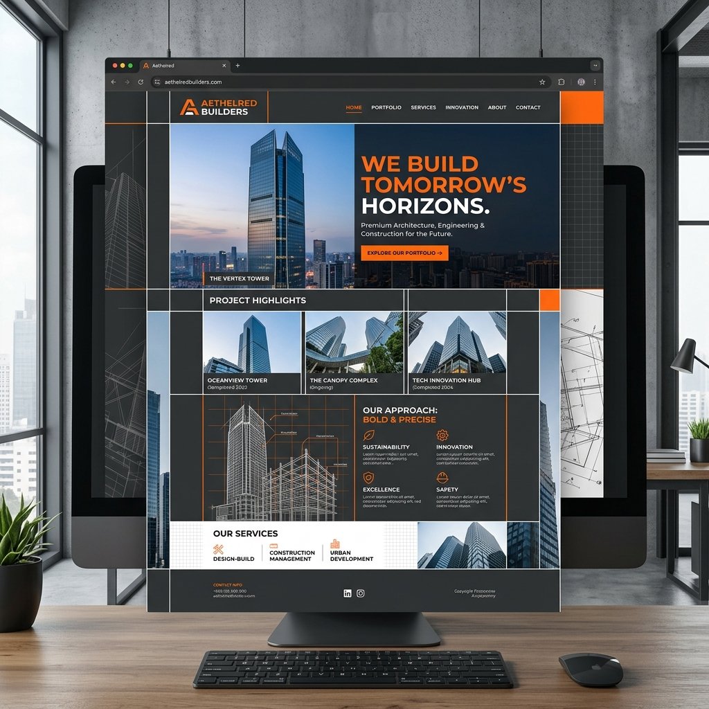 VNV Construction website mockup